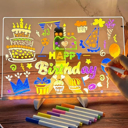🎨✍️3D Acrylic LED Writing Pad with Pen for Kids & Home - Draw, Write & Glow✨
