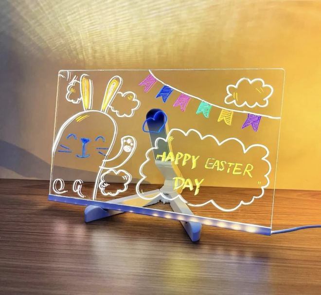 🎨✍️3D Acrylic LED Writing Pad with Pen for Kids & Home - Draw, Write & Glow✨