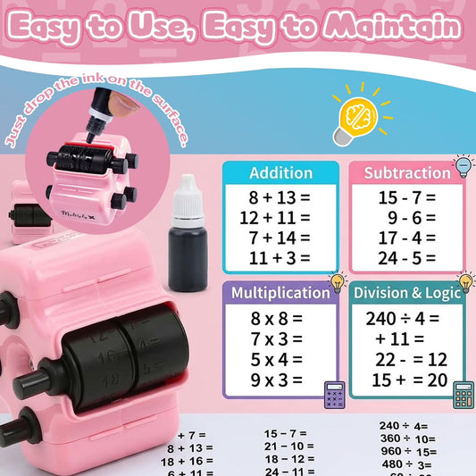 ✏️🚀 USCollections™ | 4-in-1 Rolling Stamp Arithmetic Practice Tool