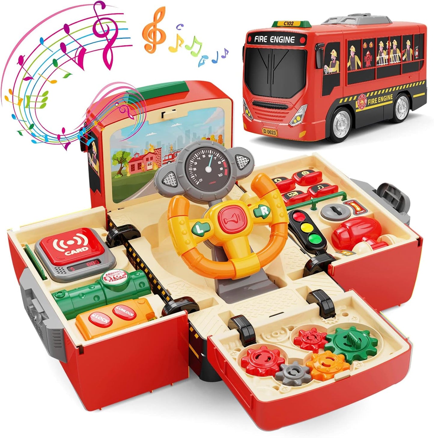 🚌 2-in-1 Bus Simulation Toy & Interactive Driving Console