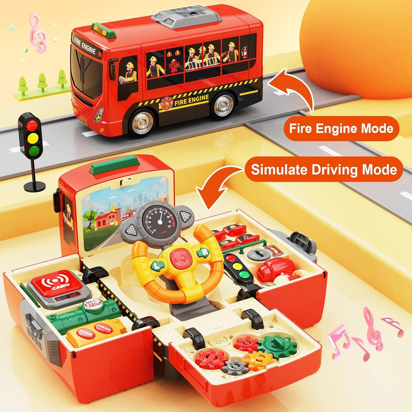 🚌 2-in-1 Bus Simulation Toy & Interactive Driving Console
