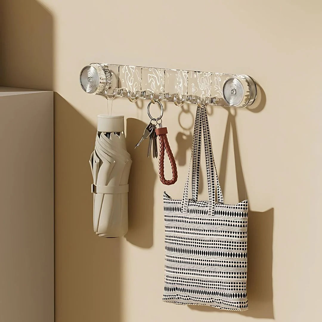 Powerful Non-Perforated Vacuum Mount Hook Rack
