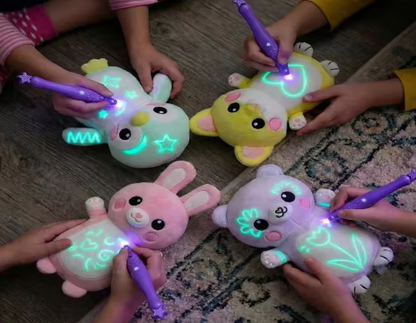 ✨🧸Glow-in-the-Dark Plush Toy with Magic UV Light Pen