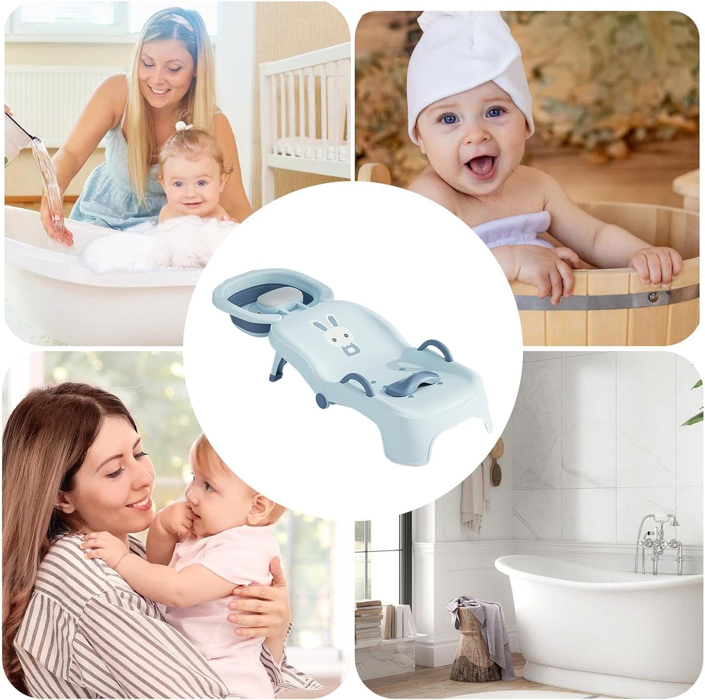 🛁 Foldable Baby Bath Support Chair – Bath Seat for Newborns & Infants