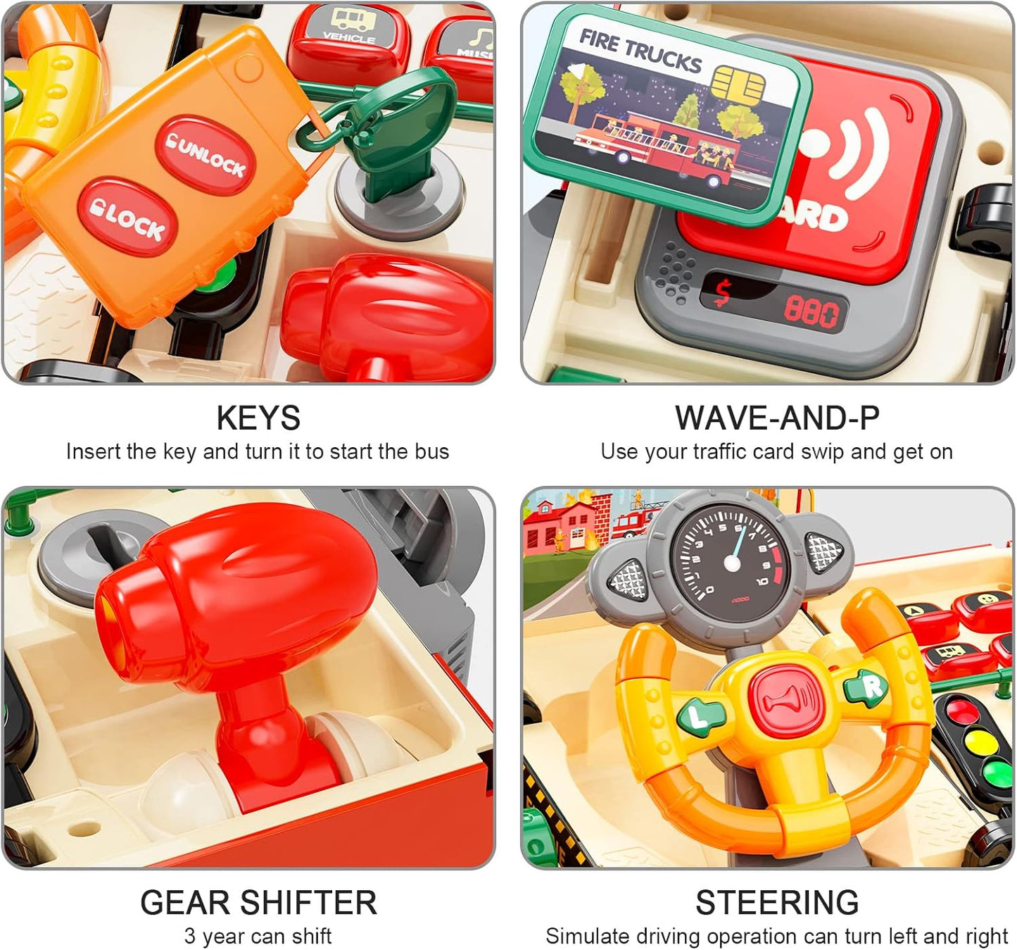🚌 2-in-1 Bus Simulation Toy & Interactive Driving Console