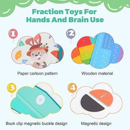 🧮Fraction Fun: Magnetic Educational Puzzle Book for Early Learners!🧠✨