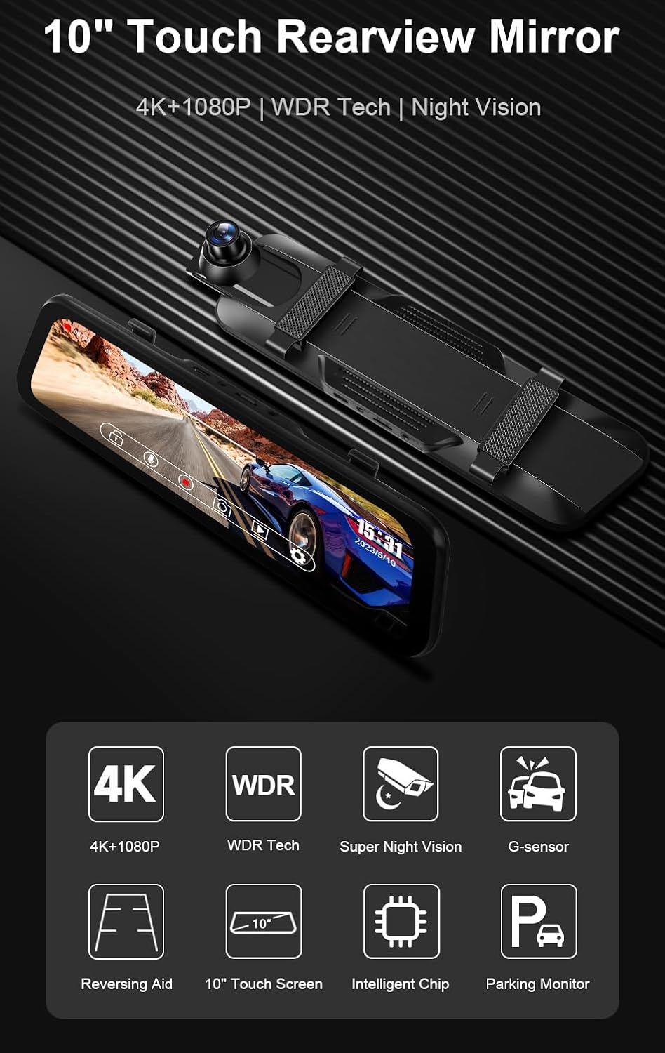 Dual Lens Dash Camera Mirror