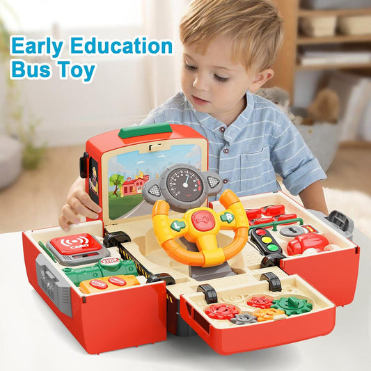 🚌 2-in-1 Bus Simulation Toy & Interactive Driving Console