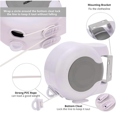 Wall Mount Retractable Double Clothing Line