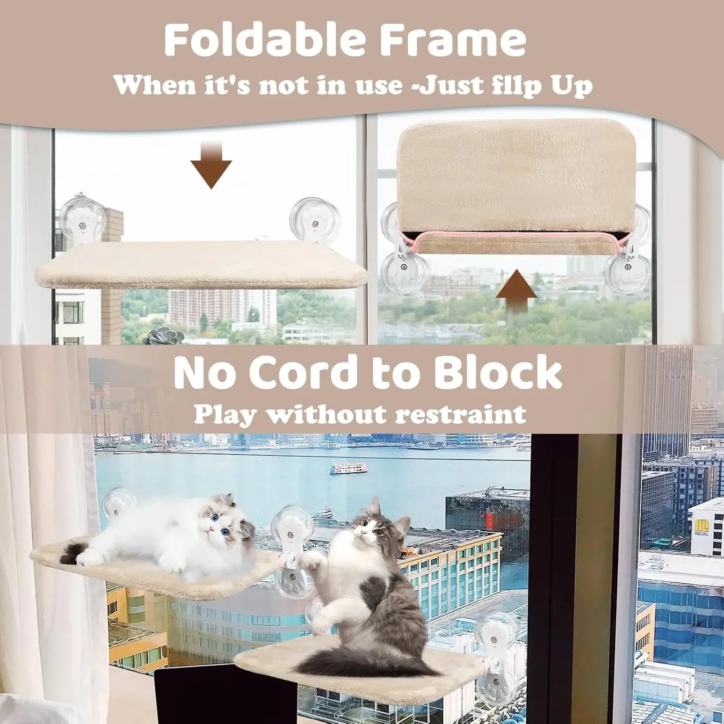 🐱Foldable Cat Window Padded Perch