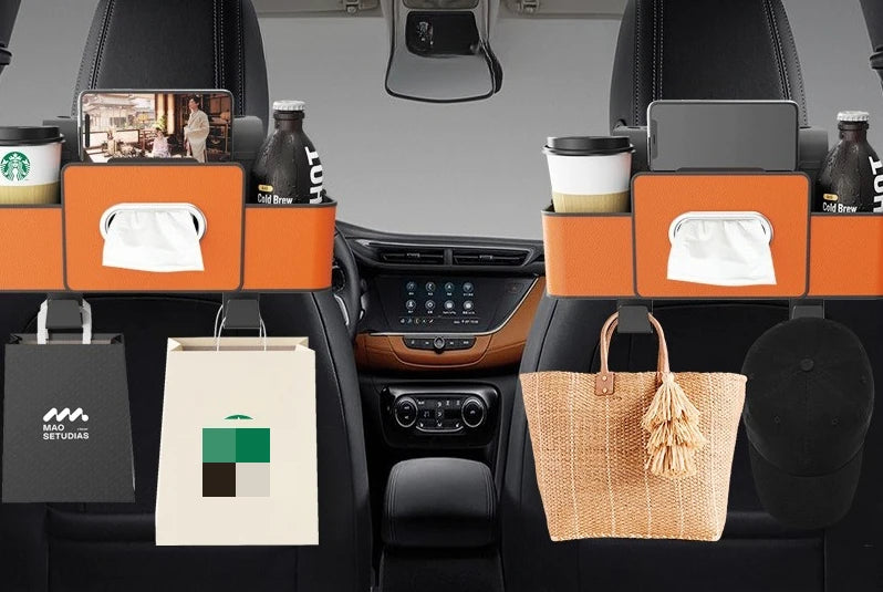 💎🥤 Premium Universal Car Backrest Storage Box & Organizer ✨🚗