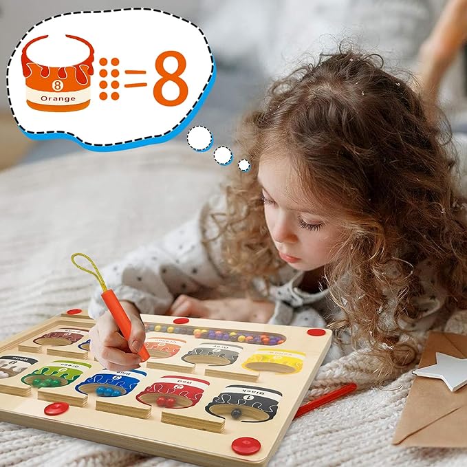 🧲 🎨Magnetic Colour & Number Maze Board Toy