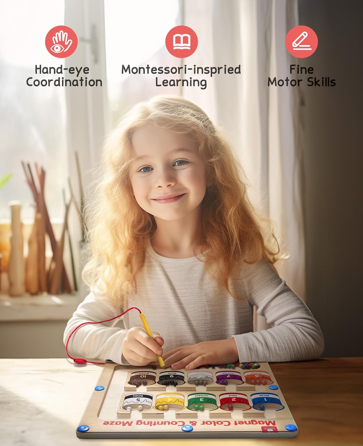 🧲 🎨Magnetic Colour & Number Maze Board Toy