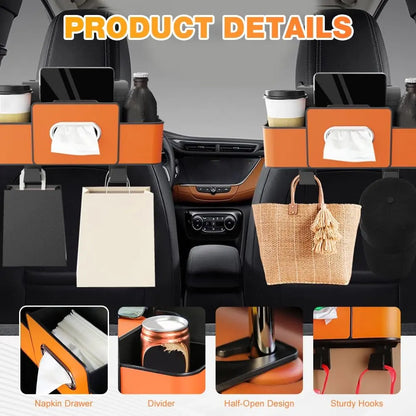 💎🥤 Premium Universal Car Backrest Storage Box & Organizer ✨🚗