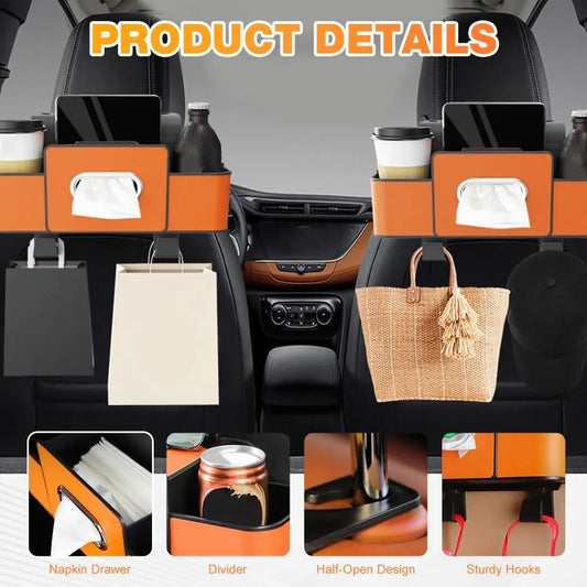 💎🥤 Premium Universal Car Backrest Storage Box & Organizer ✨🚗