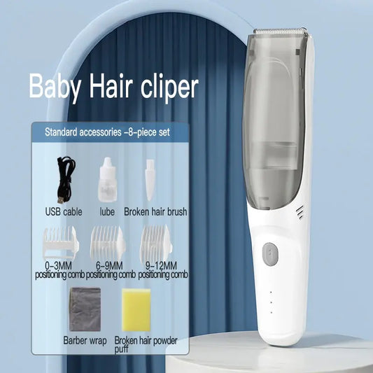 Baby Hair Clippers, Vacuum Clipper For Fine Hair, Waterproof Rechargeable Cordless