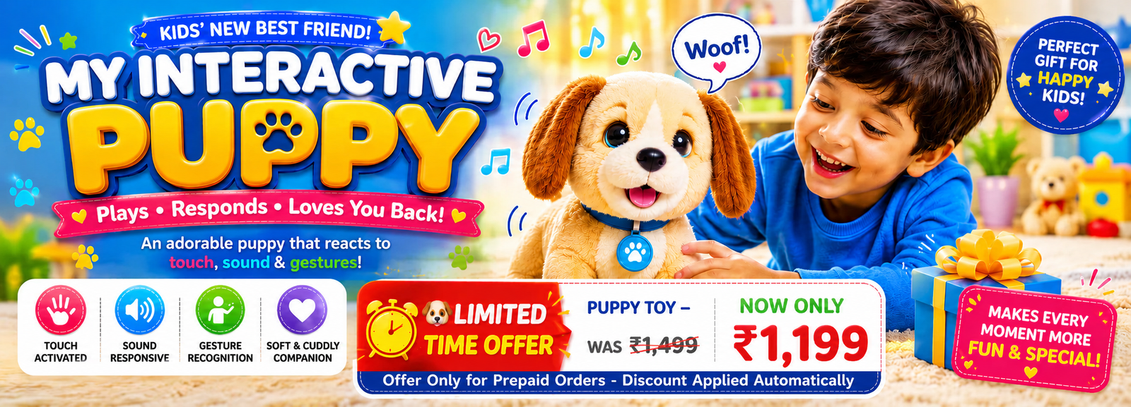 New Interactive Plush Puppy Toy With Inbuilt Gestures