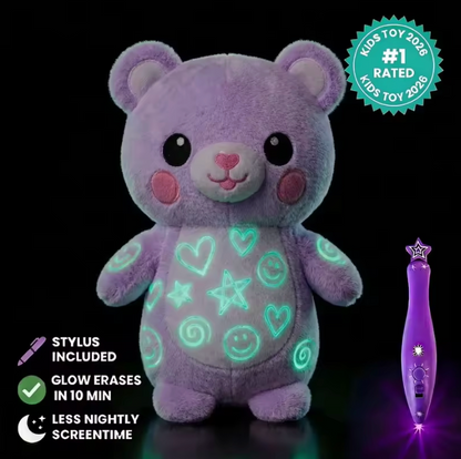 ✨🧸Glow-in-the-Dark Plush Toy with Magic UV Light Pen