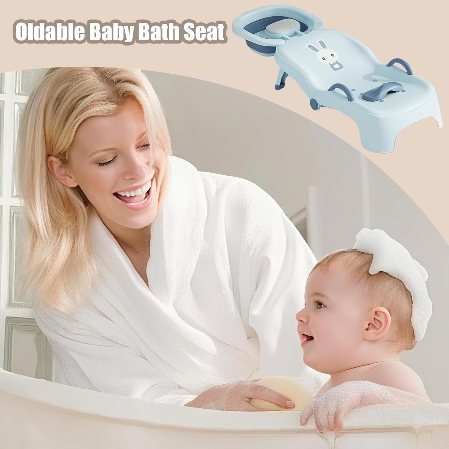 🛁 Foldable Baby Bath Support Chair – Bath Seat for Newborns & Infants