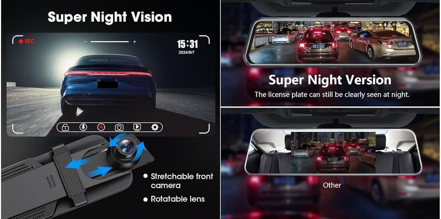 Dual Lens Dash Camera Mirror