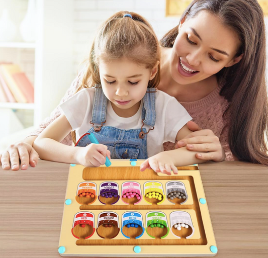 🧲 🎨Magnetic Colour & Number Maze Board Toy