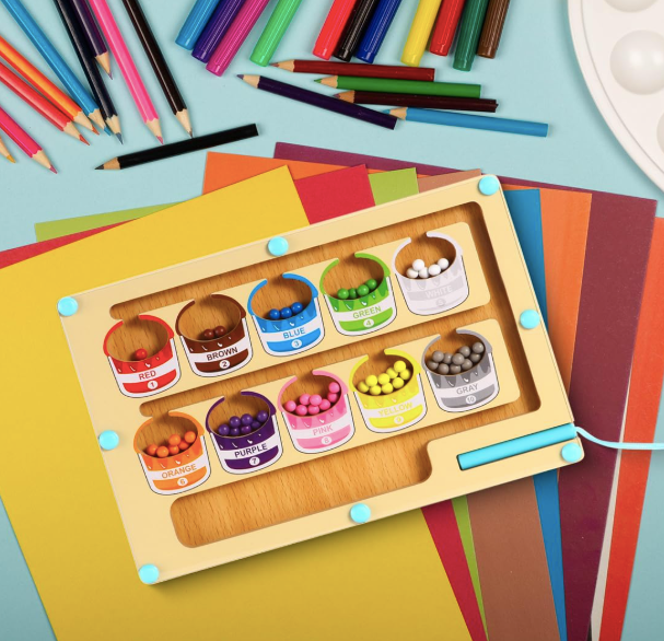 🧲 🎨Magnetic Colour & Number Maze Board Toy