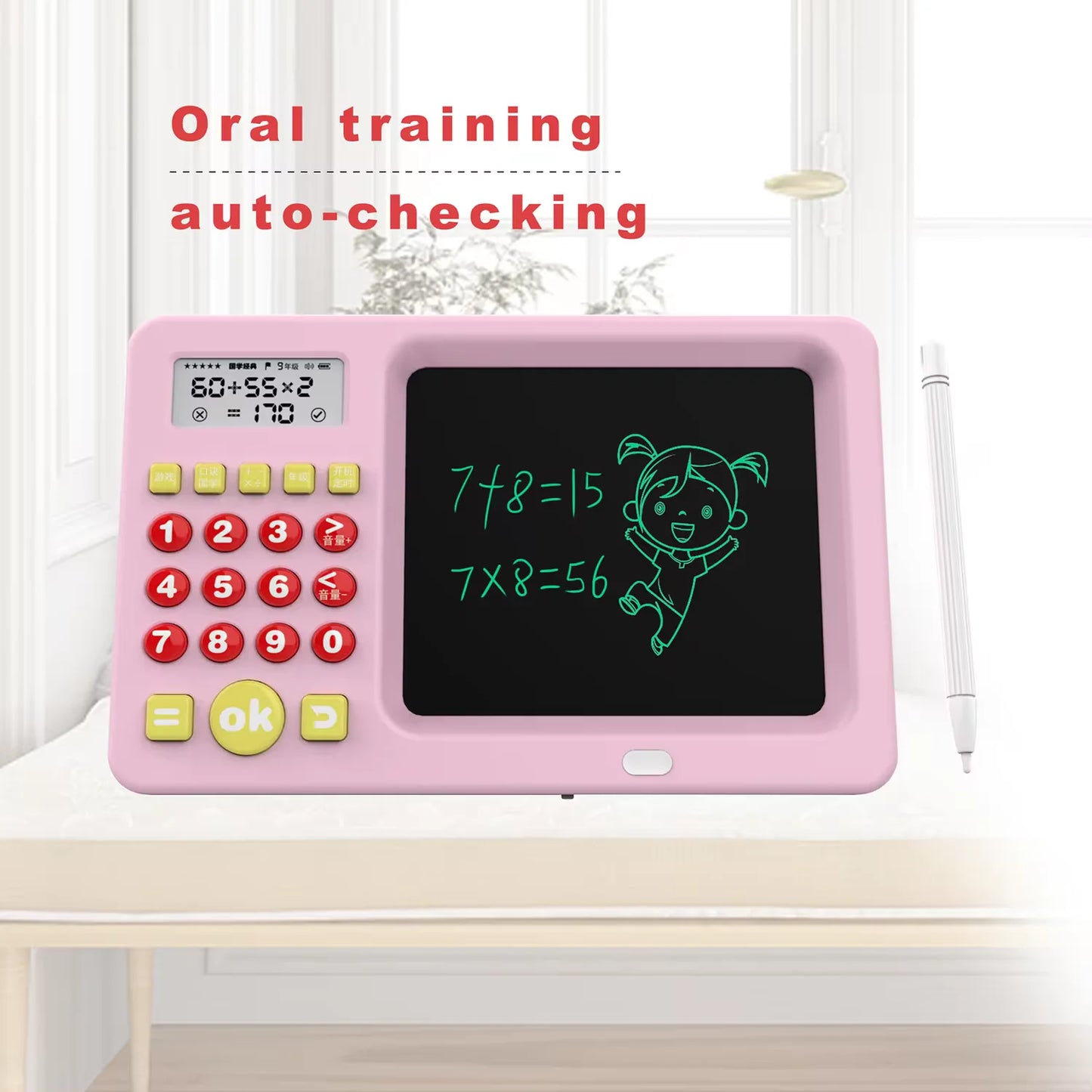 🧮 2-in-1 Kids Calculator with LCD Writing Board