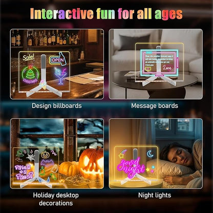 🎨✍️3D Acrylic LED Writing Pad with Pen for Kids & Home - Draw, Write & Glow✨