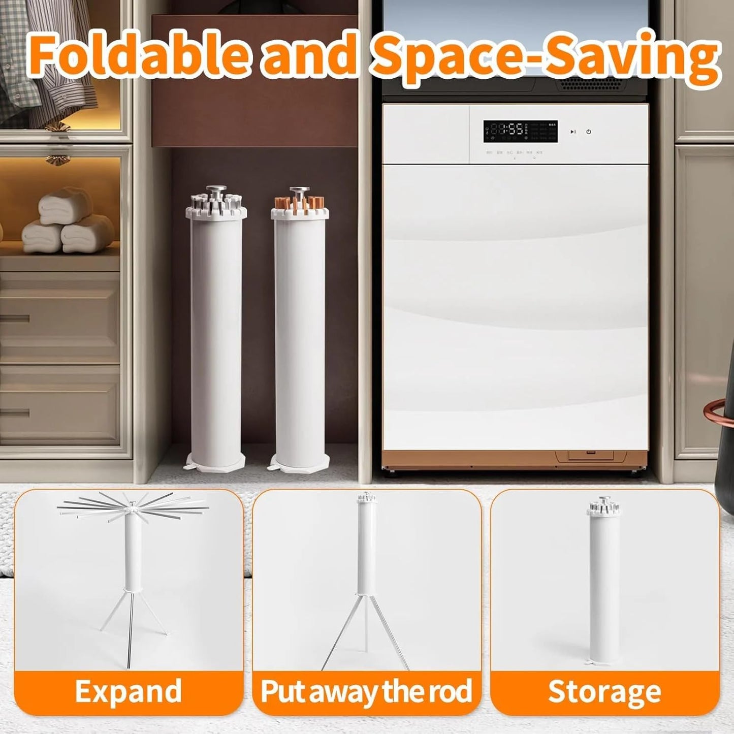 Multifunctional Foldable Outdoor Clothes Drying Stand