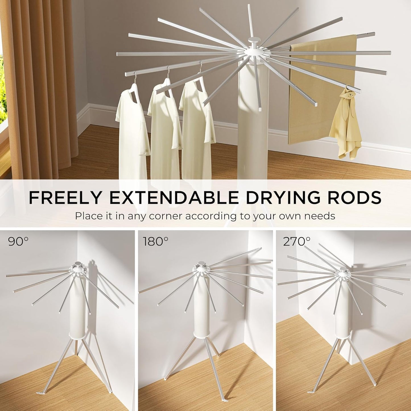 Multifunctional Foldable Outdoor Clothes Drying Stand