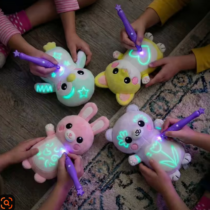 ✨🧸Glow-in-the-Dark Plush Toy with Magic UV Light Pen
