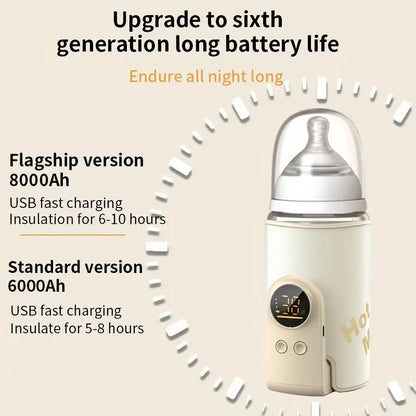 👩🍼Portable 6-Level Baby Bottle Warmer | Fast, Safe & Travel-Friendly Milk Warmer
